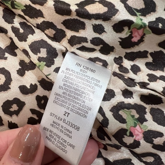 Betsey Johnson Fuzzy Sparkly Peach Coat with Faux Leather Sleeves - Picture 10 of 15